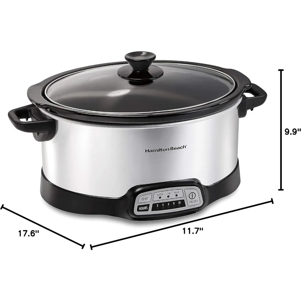 7 Qt Programmable Slow Cooker: 5 Cooking Times, Dishwasher Safe