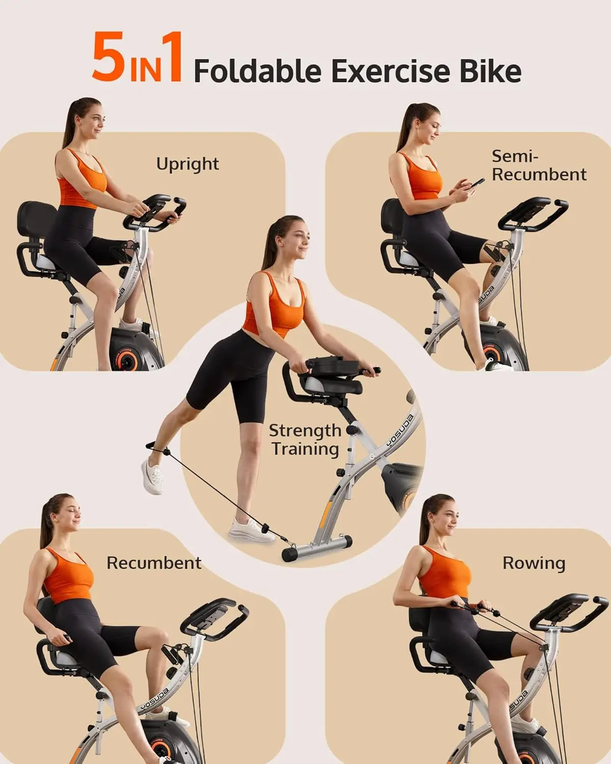 Folding Exercise Bike  Workout