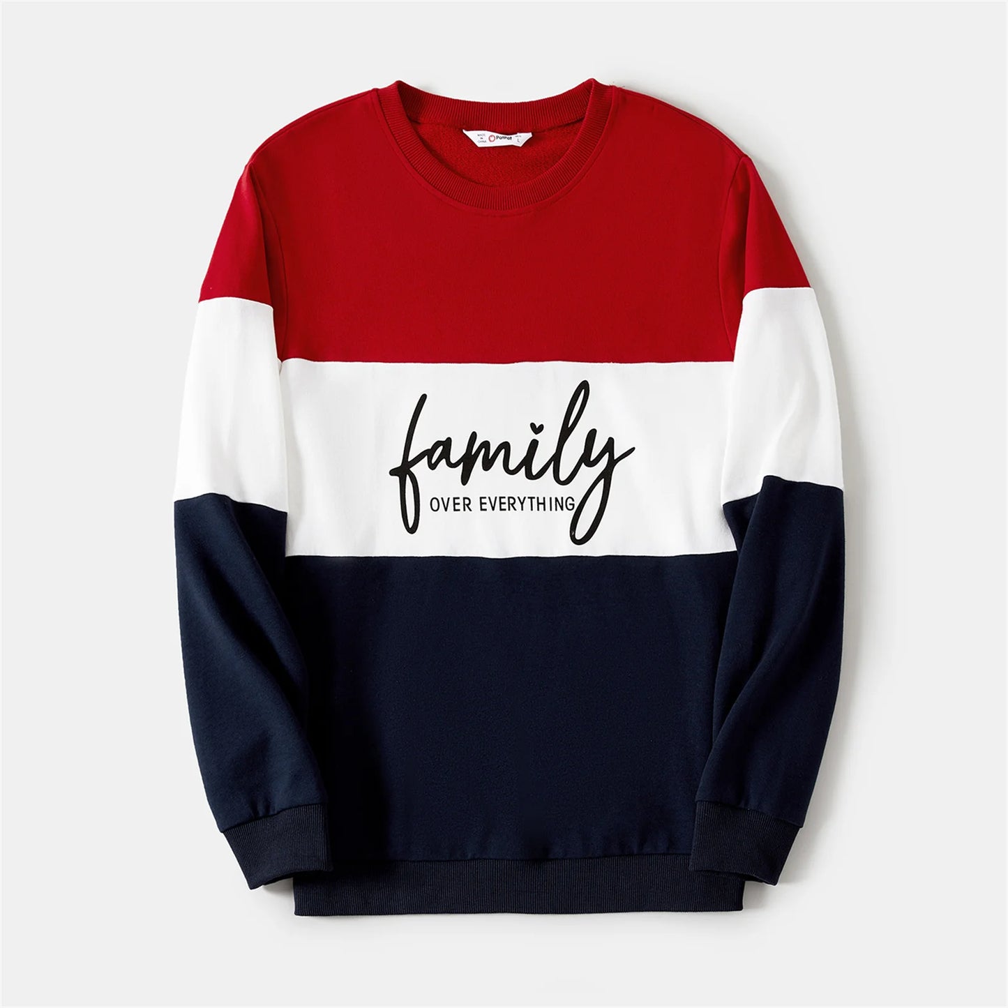 Family Matching Outfits Colorblock Letter Print Sweatshirts