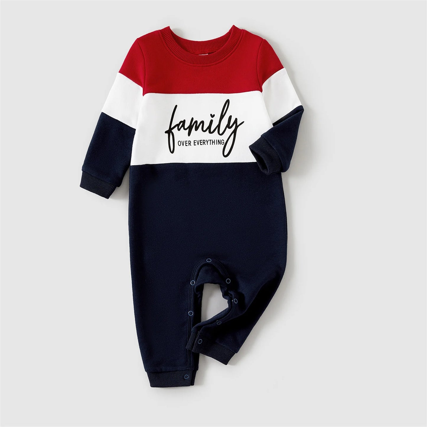 Family Matching Outfits Colorblock Letter Print Sweatshirts