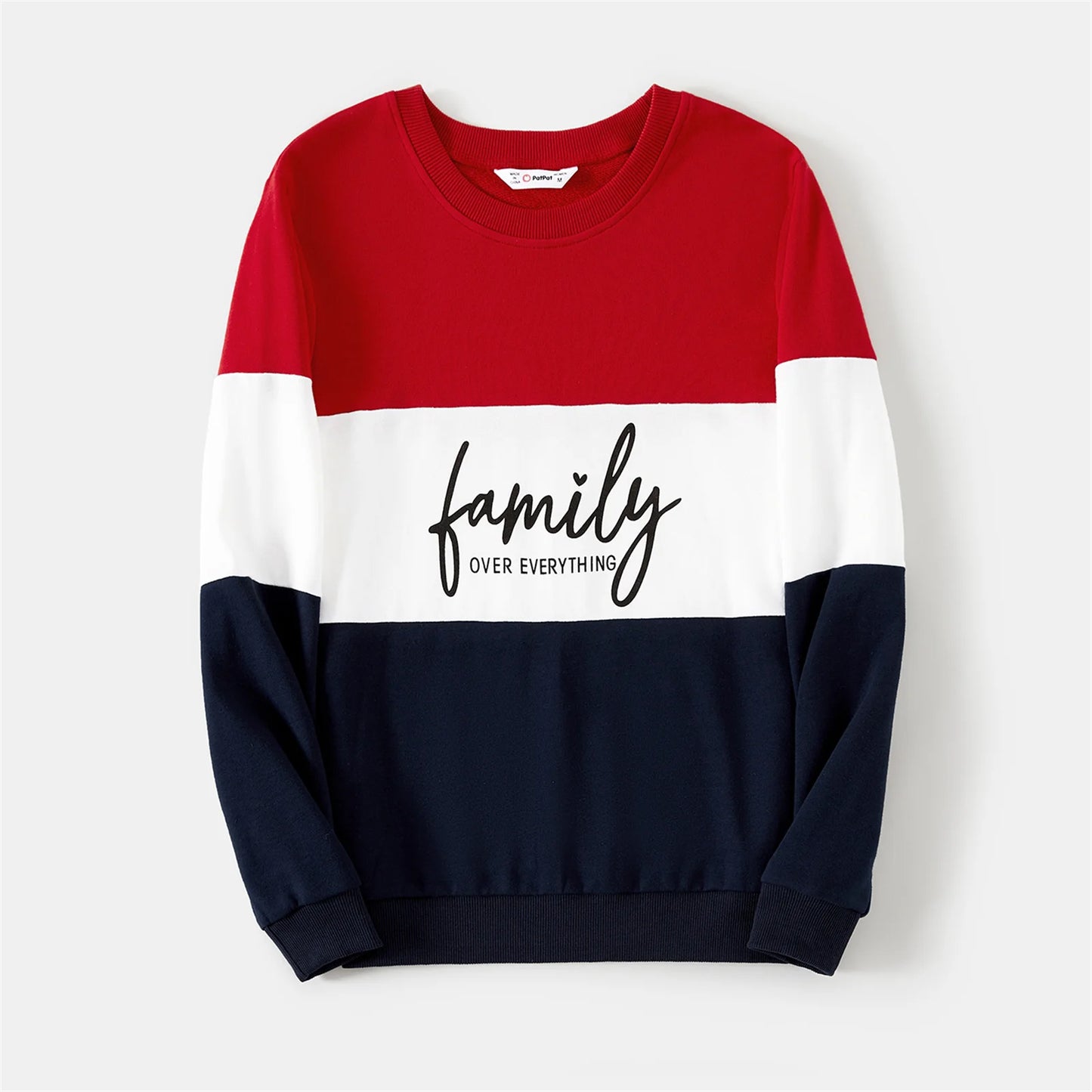 Family Matching Outfits Colorblock Letter Print Sweatshirts