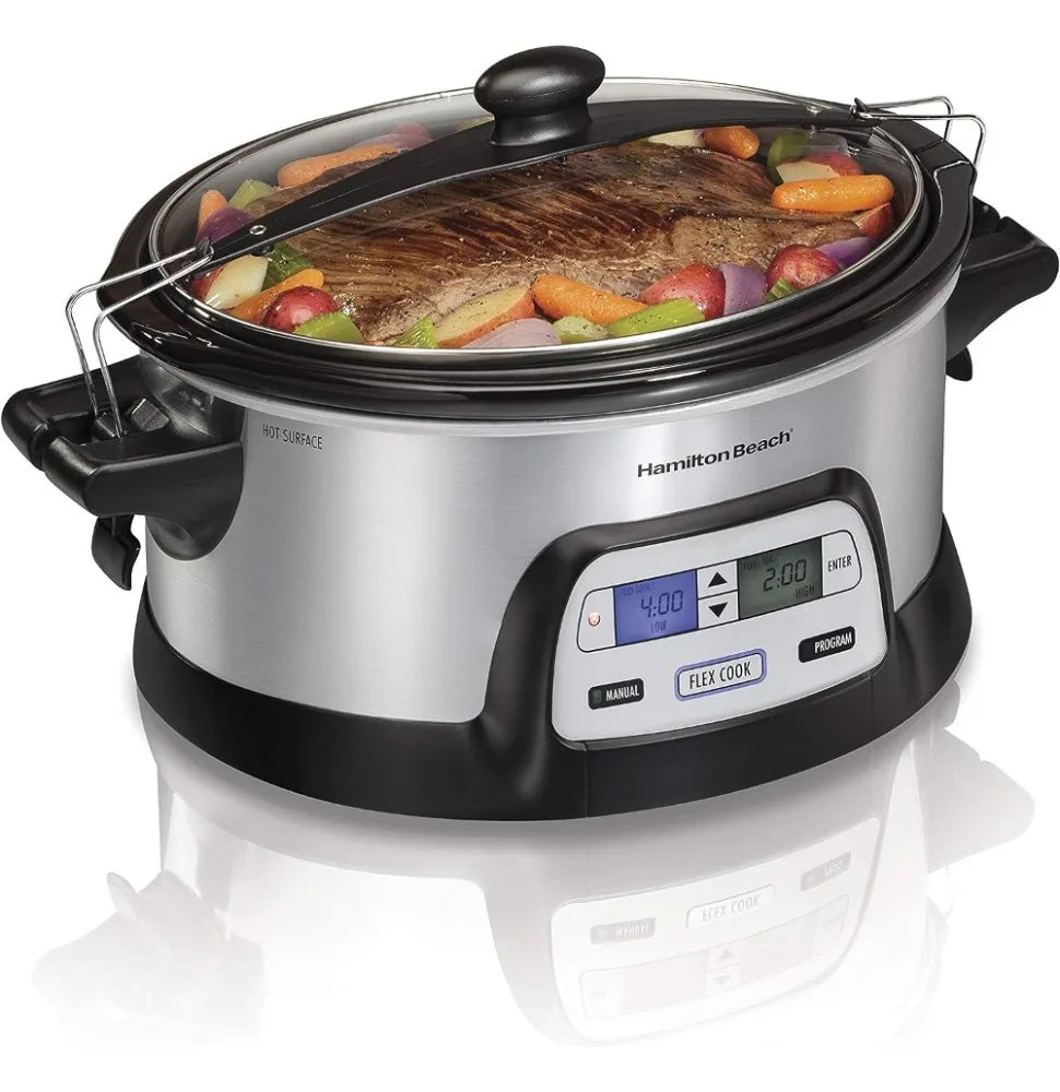 Portable Slow Cooker: 6 Qt, Programmable, Dishwasher Safe