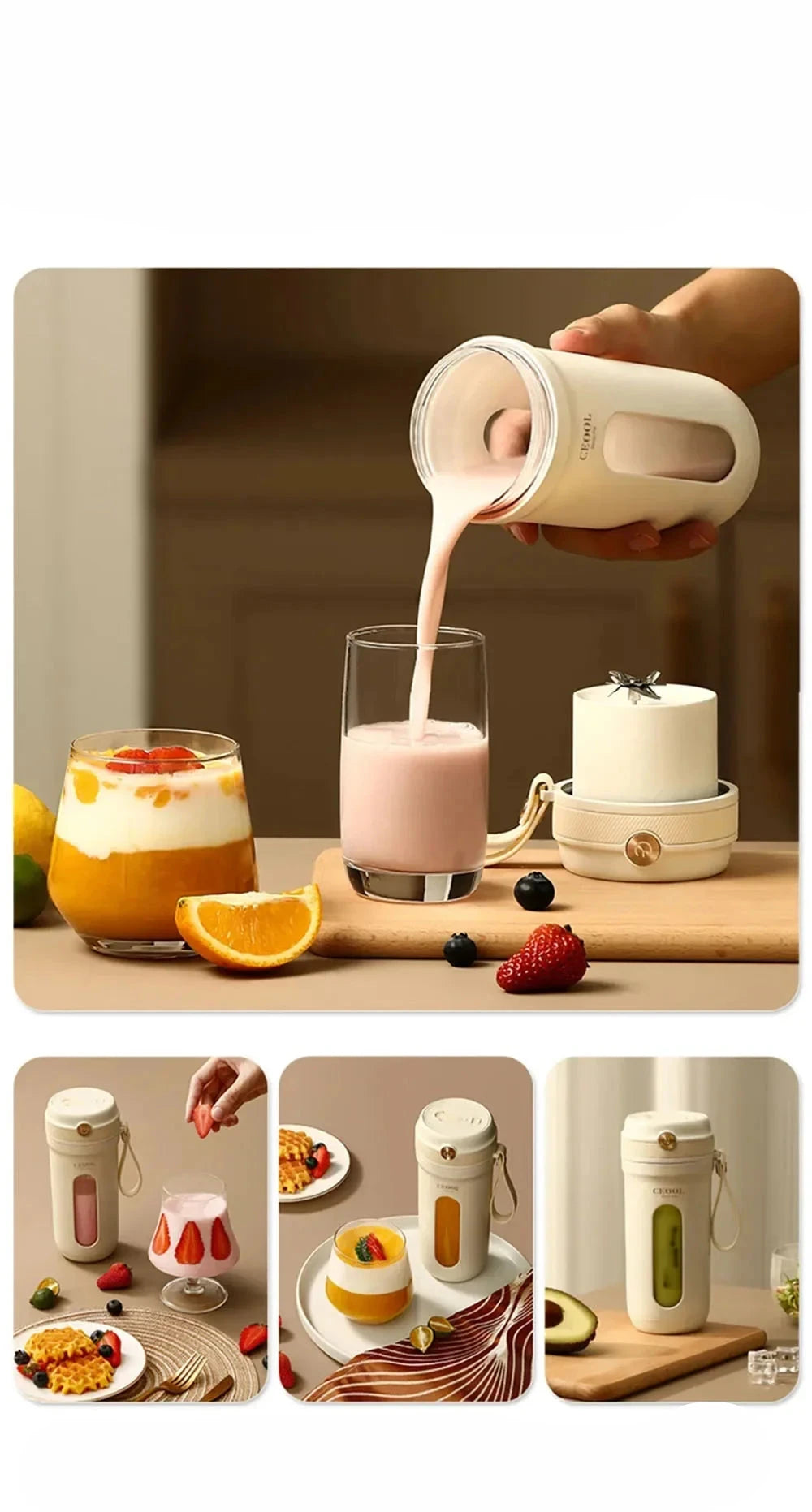 Portable Electric Juicer Blender, Fruit Mixers