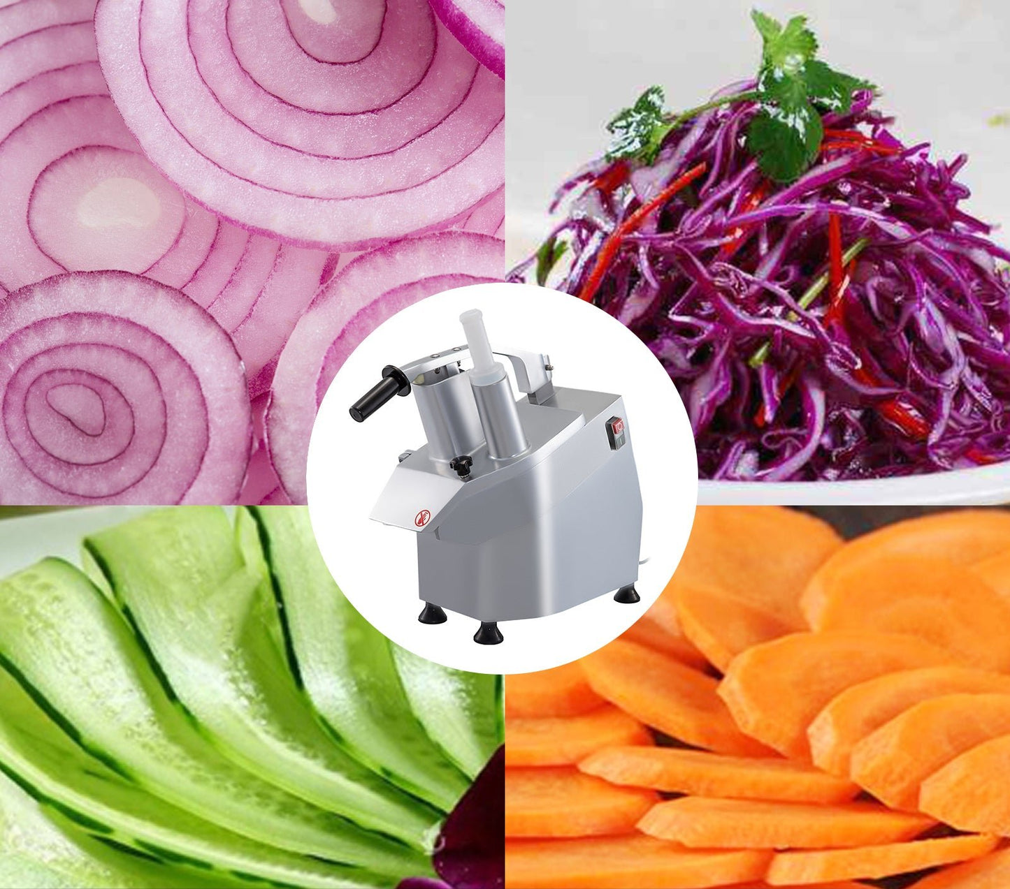 Electric Vegetable Cutter: Slicer, Chopper, Shredder